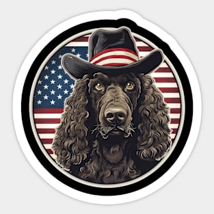 Irish Water Spaniel 4th of July Sticker